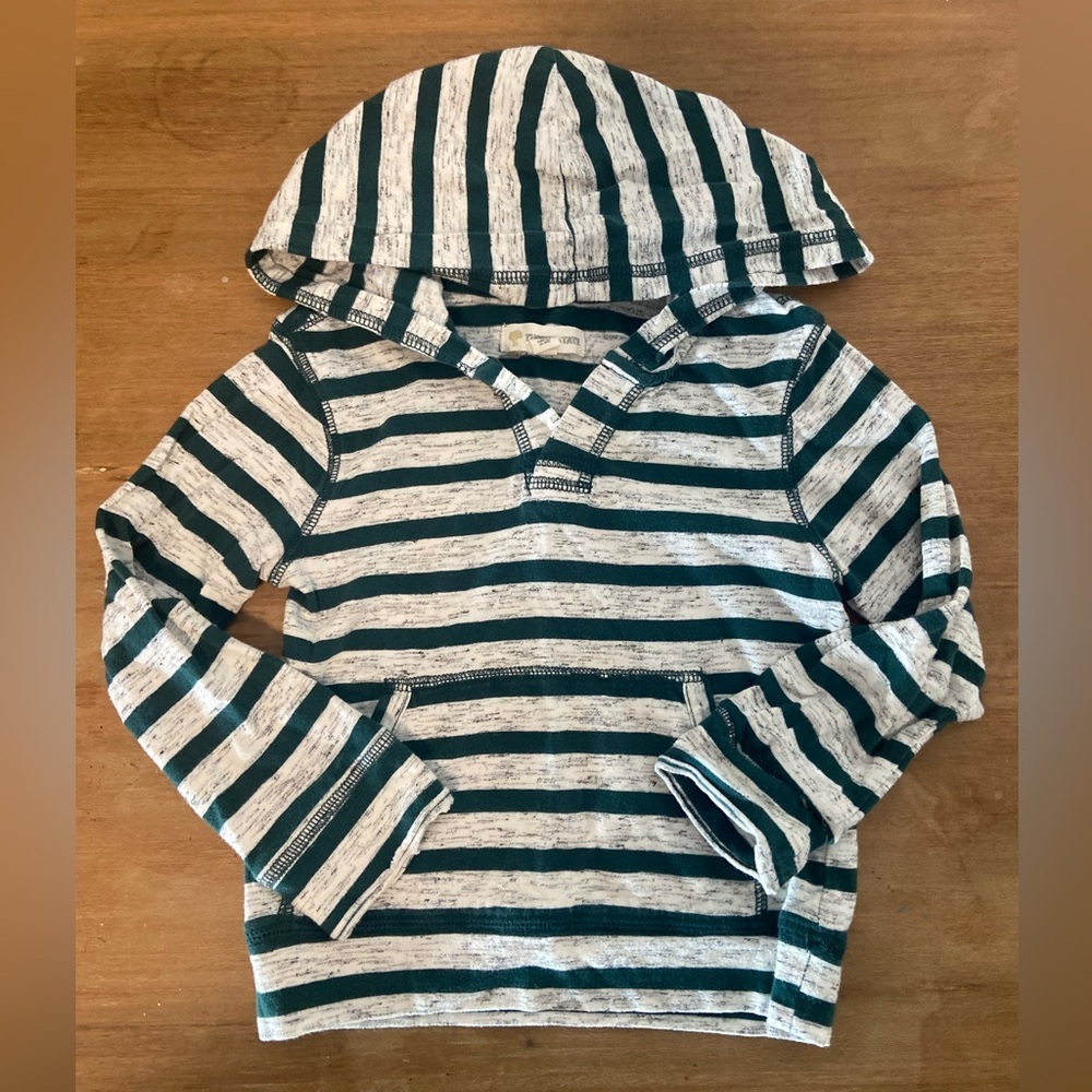 Tucker + Tate grey & navy blue hooded pullover lightweight sweatshirt 2T